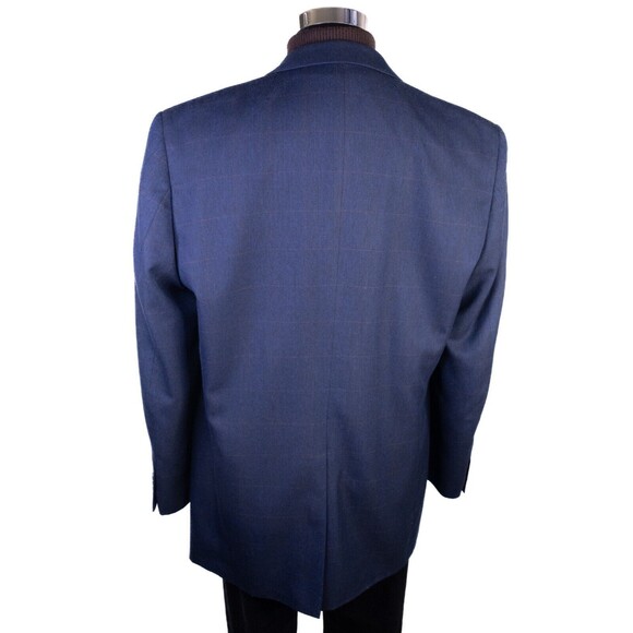 Joseph & Feiss Sport Coat Jacket Blazer Windowpane Poly Blend Sz 44XL Two Button - Picture 8 of 13